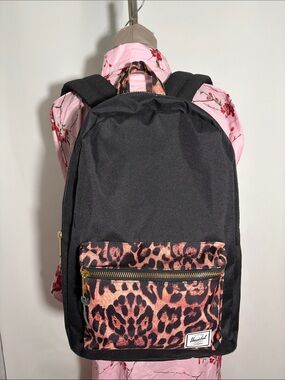 Herschel Supply Co. Settlement Backpack Black and Leopard Cheetah Colorway